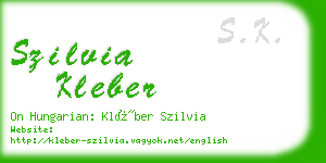 szilvia kleber business card
